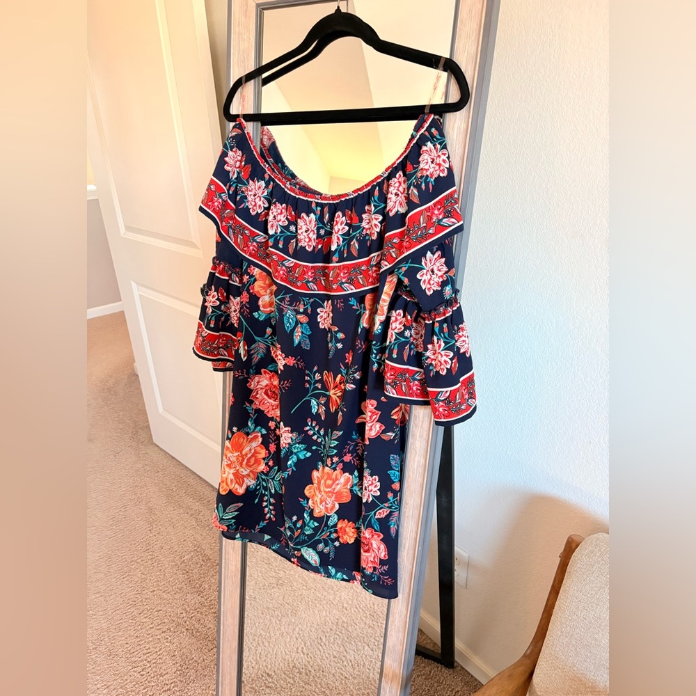 Flying tomato off shoulder mini dress